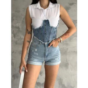 Kot Korse Detaylı Sıfır Kolgömlek
