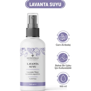 Lavanta Suyu Cam Şişe %100 Doğal ve Saf Sprey Başlıklı 100 ml