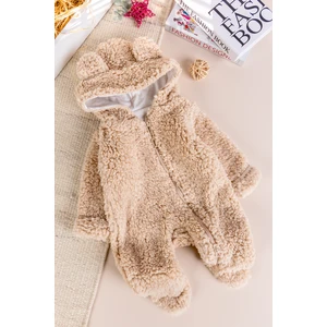 Kapüşonlu Welsoft Peluş Kışlık Kız/erkek Bebek Tulum