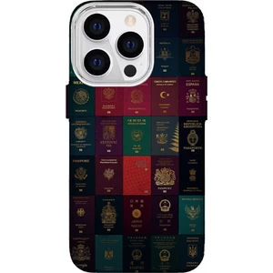 IPHONE 16 Pro Max Uyumlu Özel Pasaportlar Tasarımlı Lüks Silikon Kılıf