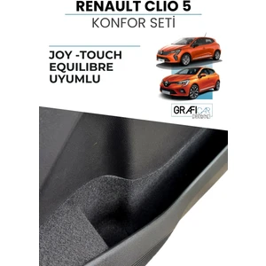 Renault Clio 5 Konfor Seti Araç Içi Eşya Saklama Cepleri Kumaş Kaplama Ses Giderici Set - Joy/touch/equılıbre Uyumlu