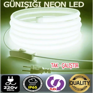 Neon LED 220volt (GÜNIŞIĞI 10 METRE NEONLED)Tak Çalıştır Fişli ve Anahtarlı ((VİDEOYU İZLEYİNİZ))MUTFAK DOLABINA ÇOK ŞIK VE KULLANIŞLIDIR