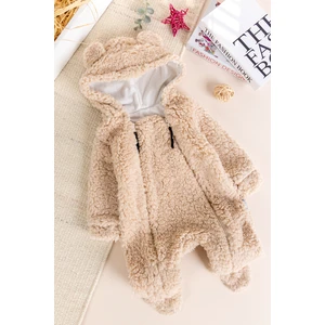 Kapüşonlu Welsoft Peluş Kışlık Kız/erkek Bebek Tulum