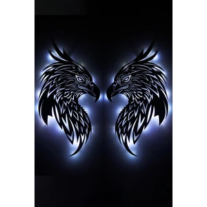 LED Işıklı Ikili Portre Kartal Figürlü Tablo Duvar Dekorlu Gece Lambası