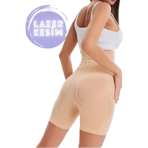 Dikişsiz Toparlayıcı Lazer Kesim Spor Korse Iz Yapmaz Kısa Şort Yüksel Bel Ten