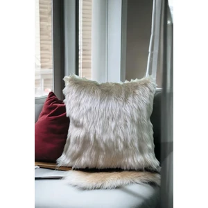 Peluş Kırlent Kılıfı - Kemik, Taş Rengi