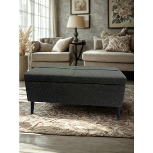 Sandıklı Keten Puf Bench – Antrasit Gri | 90X45X40 cm Depolama Alanlı, Modern Oturma & Dekoratif Ayak Ucu Pufu
