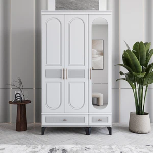 Libra 3 Kapaklı Çekmeceli Gardırop Tamamı Mdf (Beyaz)