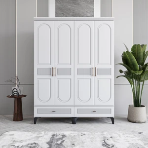 Libra 4 Kapaklı Çekmeceli Gardırop Tamamı Mdf (Beyaz)