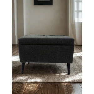 Sandıklı Keten Puf – Antrasit Gri | 60X45X40 cm Depolama Alanlı, Modern Dekoratif Oturma & Ayak Ucu Pufu