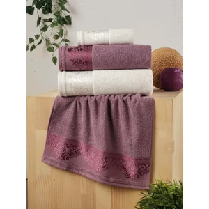 Vıp Jakarlı 4 Lü Hamam Takımı 2 Adet 50 x 90  cm  2 Adet 90 x 150  cm