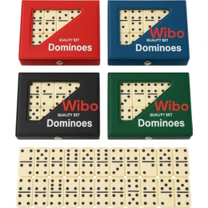 Standart Boy Çantalı Seramik Kemik Domino Taşı Seti Taş Boyu 4X2CM
