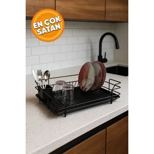 Tek Katlı Lavabo Üstü Bulaşık Kurutma Sepeti - Uzun Ömürlü Kaşıklıklı Bulaşıklık