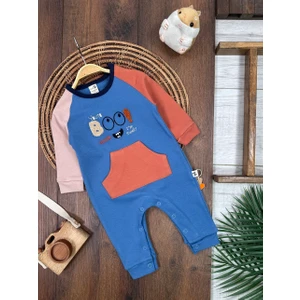 Pamuklu Mevsimlik Kanguru Cepli Alttan Çıtçıtlı Yumuşak Kumaş Erkek Bebek Tulum