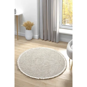 Bej Yuvarlak Yıkabilir Halı Salon Oturma Odası Mutfak Koridor Yolluk Dokuma Makine Halısı 0012 Daire