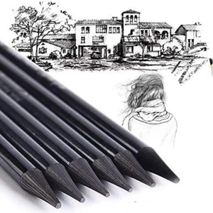 Odunsuz Kömür Kalemi, 6 Lı Set, Çizim Kalemi, Füzen, Eskiz Kalemi, Sanatsal
