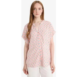 Regular Fit Apaş Yaka Desenli Kısa Kollu Gömlek I6173AZ25SM