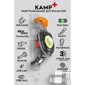 Kamp Plus Multi Fonksiyonel Fener Çok Amaçlı Şarjlı LED Işık - Acil Durum Kit