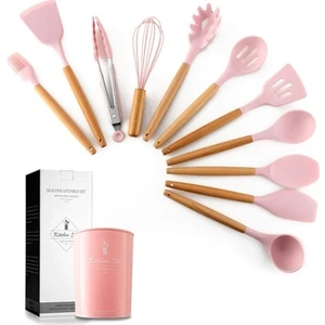 Ahşap Saplı Silikon Mutfak Ekipmanları 11li (Yurt Dışından)