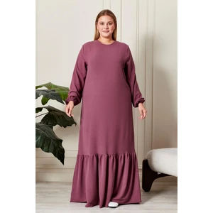 Yazlik Kadin Buyuk Beden Elbise Pileli Kadin Tesettur Elbise Ayrobin Kumas