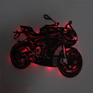 LED Işıklı Motor Dekoratif Tablo Duvar Dekorlu Gece Lambası