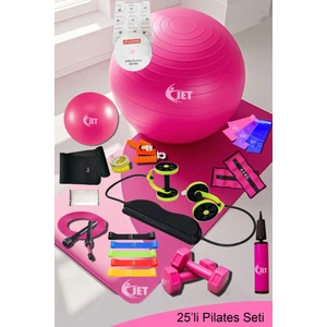 Mix Pilates Seti 25'li Pilates Set Pilates Topu Pilates Direnç Lastiği Tekerlekli Spor Aleti Dambıl