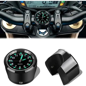 Evrensel Su Geçirmez Krom Bisiklet Gidon Saat Fosforlu Gösterge Motosiklet Saati Motor Aksesuarı