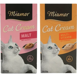 Cat Cream Multi-Vitamin (6X15 G) + Miamor Cat Cream Malt (6X15 G)