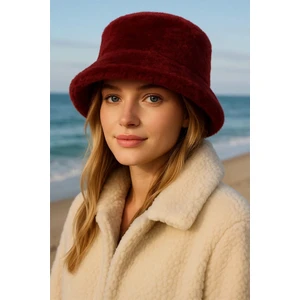 Cherry Peluş Yumuşak Dokulu Bucket Şapka