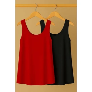 2 Adet A Kesim Rahat Kalıp Basic Kalın Askılı Atlet Tişört