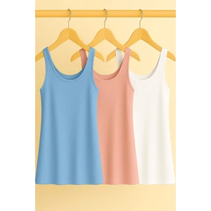 3 Adet A Kesim Rahat Kalıp Basic Kalın Askılı Atlet Tişört