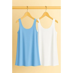 2 Adet A Kesim Rahat Kalıp Basic Kalın Askılı Atlet Tişört