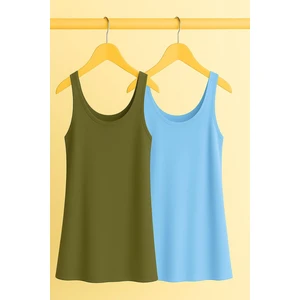 2 Adet A Kesim Rahat Kalıp Basic Kalın Askılı Atlet Tişört