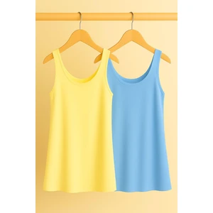 2 Adet A Kesim Rahat Kalıp Basic Kalın Askılı Atlet Tişört