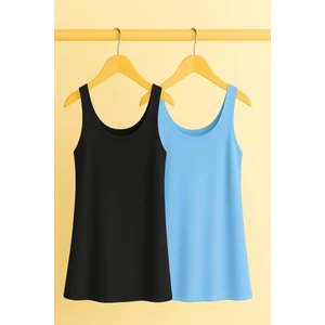 2 Adet A Kesim Rahat Kalıp Basic Kalın Askılı Atlet Tişört