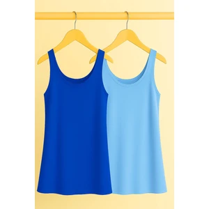 2 Adet A Kesim Rahat Kalıp Basic Kalın Askılı Atlet Tişört