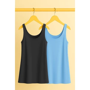 2 Adet A Kesim Rahat Kalıp Basic Kalın Askılı Atlet Tişört