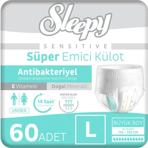 Sensitive Antibakteriyel Emici Külot Large 30X2 60 Adet