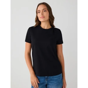 Jimmy Key Siyah Bisiklet Yaka Basic Kısa Kollu Tişört