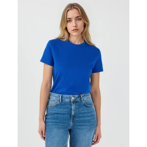 Jimmy Key Saks Bisiklet Yaka Basic Kısa Kollu Tişört