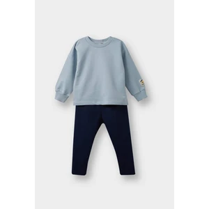 Erkek Bebek 2'li Takım Etiket Baskılı Sweatshirt Eşofman Altı F1589A525AU