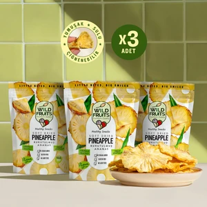 Kurutulmuş Ananas - Soft Dried - Atıştırmalık Kuru Meyve 3 x 50 gr