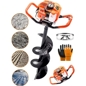 German Toprak Burgu Makinası 150 mm Delme Ucu H1721 Kırmızı 9.9 Motor Gücü Drg-Kırmızı-Toprakburgu-9-9hp