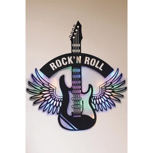 LED Işıklı Kişiselleştirilebilir Kanatlı Gitar Figürlü Tablo Duvar Dekorlu Gece Lambası