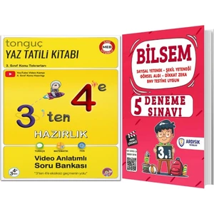 Tonguç Akademi 3'ten 4'e Hazırlık Yaz Tatili Kitabı - Ardışık 3. Sınıf Bilsem 5'li Deneme 2'li Set