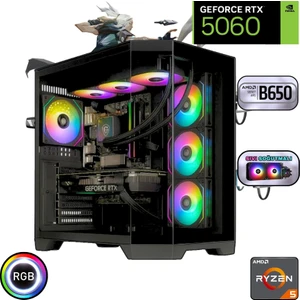 Ryzen 5 7500F 32GB Ddr5 1tb SSD Rtx 5060 B650 Anakart 240MM Sıvı Soğutma Oyuncu Bilgisayarı