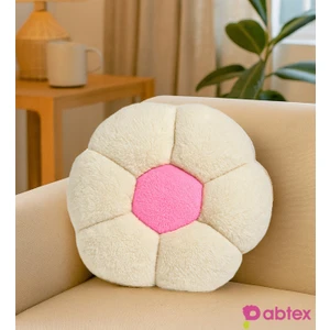 Dekoratif Papatya Şeklinde Peluş Yastık 40 cm – Yumuşak ve Konforlu Tasarım