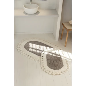 Bianca 2’li Takım Banyo Paspası %100 Pamuk 40x60 + 60x90 Gri