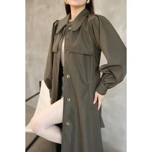 Kadın Balon Kol Uzun Trençkot