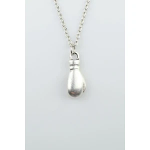 Boks Eldiveni Kolye Gümüş Kaplama Düz Zincir Kolye